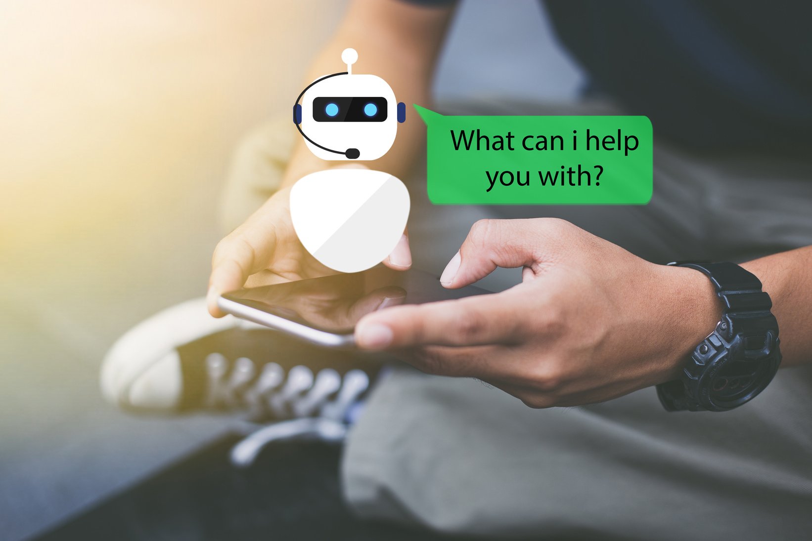 artificial intelligence,AI chat bot concept.